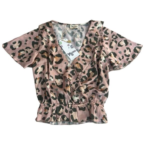 Show Me Your Mumu Audrina Top Women's S Multicolor Leopard Print Blouse - Picture 1 of 8
